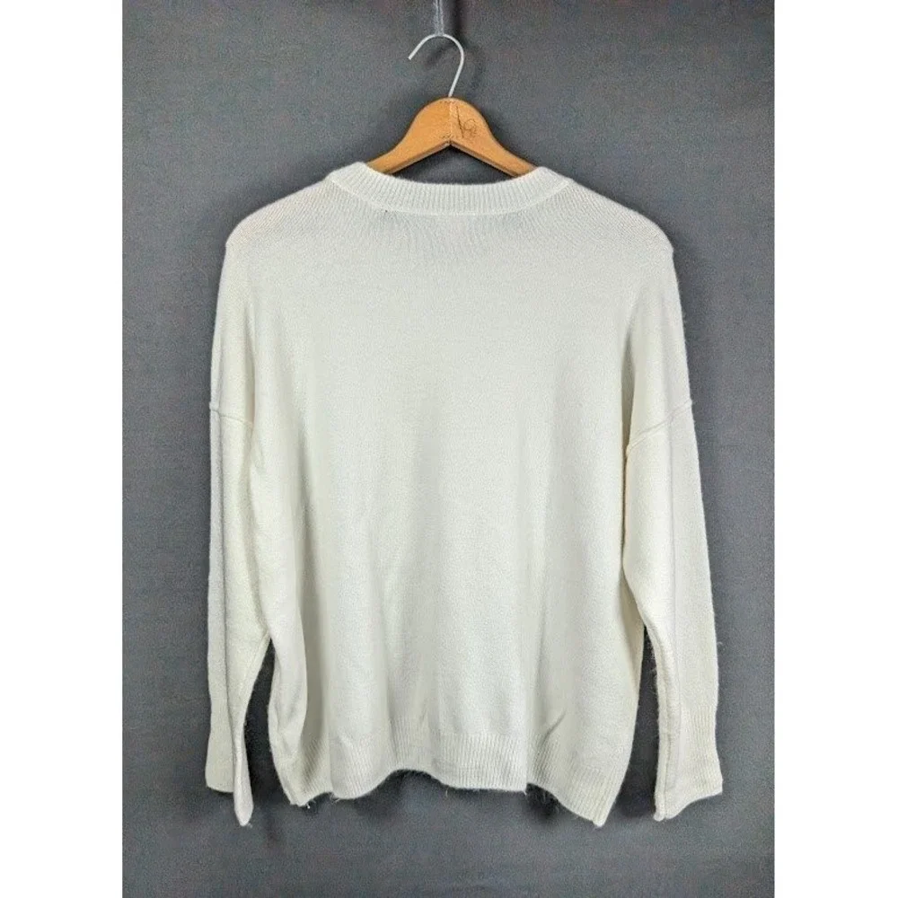 Vince Camuto Sweater Womens Size Large Cheers Holiday Beaded New Year's Soft NEW